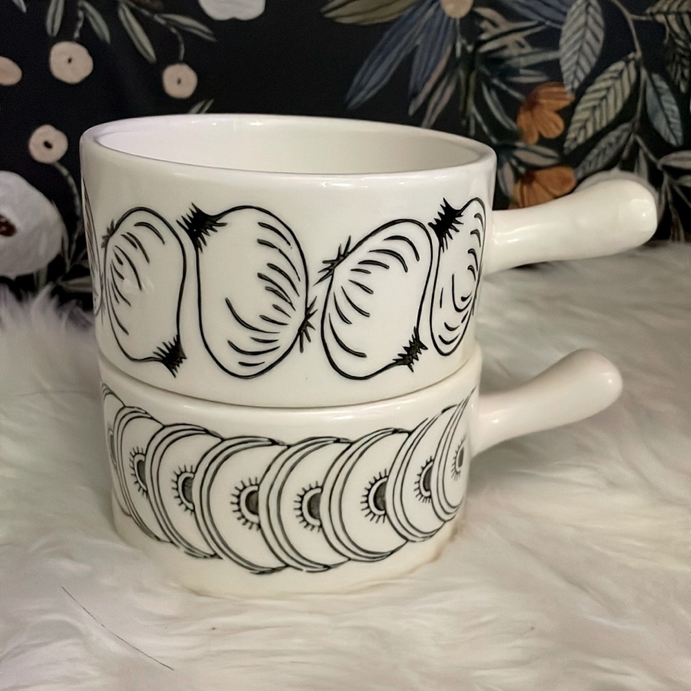 Set of 2 Mid Century Modern Vintage Vegetable Soup Crocks